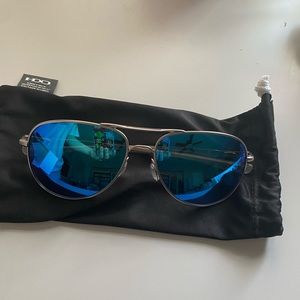 Oakley elmont satin chrome polarized sunglasses
